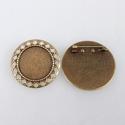 Supports de lunette de cabochon de broche en alliage de vintage&nbsp;PALLOY-N0085-47AB-NF