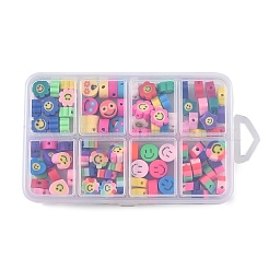 112pcs 8 Arten handgemachte Polymer-Ton-Perlen&nbsp;CLAY-FP0001-09