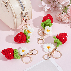 Porte-clés tissés en fil&nbsp;KEYC-WH0025-093