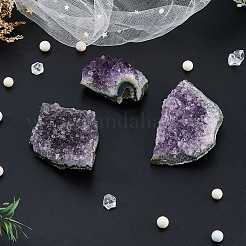 3 stücke 3 arten natürliche drusy amethyst display dekorationen&nbsp;AJEW-FH0004-48