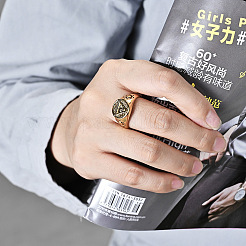 Fingerringe aus Edelstahl 304 mit Horus-Auge-Muster für Herren&nbsp;FS-WG74E72-10