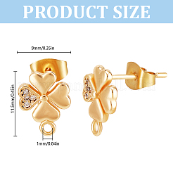 10 pezzo di orecchini a bottone in ottone con zirconi cubici&nbsp;KK-DR0001-21