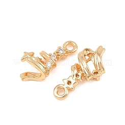 Colgantes de circonita cúbica micro pavé de latón navideño&nbsp;KK-L261-15A-G01