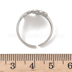 Offene Manschettenringe aus 304 Edelstahl für Damen&nbsp;RJEW-A079-02A-P