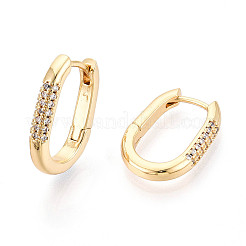 Messing Micro Pave klare Zirkonia Creolen&nbsp;EJEW-N061-04G