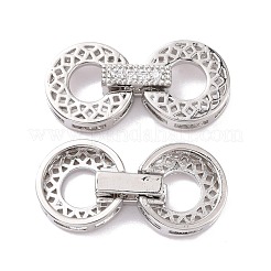 Messing Micro Pave klare Zirkonia Falte über Verschlüsse&nbsp;KK-G420-09P