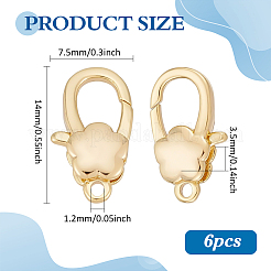 6pcs fermoirs à griffes de homard en laiton&nbsp;KK-FG0001-30G