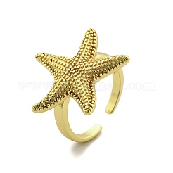 Bagues manchette en laiton en forme d'étoile de mer pour femmes&nbsp;LS-RJEW-C123-02G