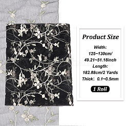 Polyester-Mesh-Stoff mit Blumenmuster&nbsp;DIY-WH0453-06A