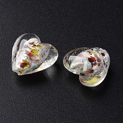 Handgefertigte Glasperlen aus Silberfolie&nbsp;FOIL-T005-01D