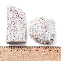 Ornements de grappe de cristal de quartz druzy naturel galvanisé&nbsp;RABO-PW0001-179A