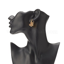 Orecchini asimmetrici in lega a nido d'ape e ape con smalto&nbsp;EJEW-JE04887