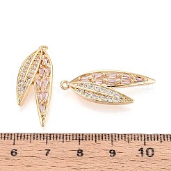 Pendentifs avec zircon cubiques à micro-pavés en laiton&nbsp;KK-T074-85G