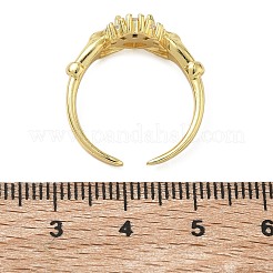 Messing Micro Pave Zirkonia Manschette offene Ringe&nbsp;RJEW-C163-04G