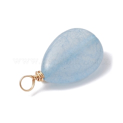 Pendenti con perle di acquamarina naturale e perle d'acqua dolce coltivate naturali avvolte in filo di rame&nbsp;PALLOY-JF03645-05