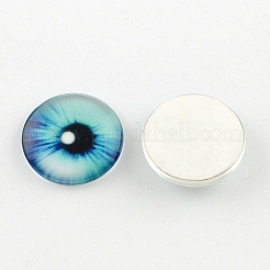 Demi-rond / dôme cabochons à dos plat en verre à motif œil de dragon pour projets de bricolage&nbsp;X-GGLA-Q037-12mm-M41