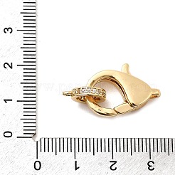 Fermoirs pinces de homard en laiton avec zircone cubique transparente&nbsp;KK-Z078-50G