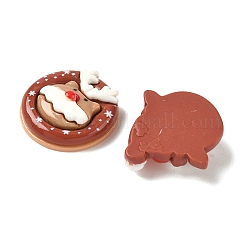 Cabochon in resina opaca a tema natalizio con Babbo Natale&nbsp;RESI-B037-03