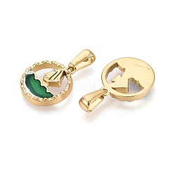 Anhänger aus Edelstahl 304 und Emaille&nbsp;STAS-T072-75A-G