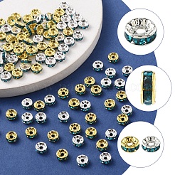 120 stücke 2 farben messing strass abstandshalter perlen&nbsp;RB-FS0001-05B