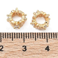 Messing Micro Pave klare Zirkonia europäische Perlen&nbsp;KK-B172-03G