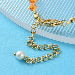 Braccialetti di perle finte e perline di vetro per donna&nbsp;BJEW-S157-06L