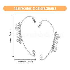 4 pieza de pendientes de barra curva con 4 estilos de rhinestone de cristal y perlas de imitación.&nbsp;EJEW-HY0001-04