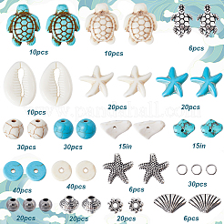 Kits de perles synthétiques turquoise et alliage pour la fabrication de bijoux sur le thème de l'océan&nbsp;DIY-SC0027-41