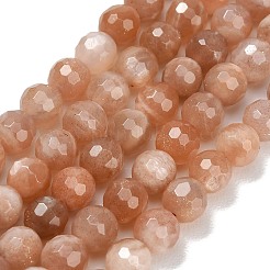 Natürliche sunstone Perlen Stränge&nbsp;G-C280-B18-6mm
