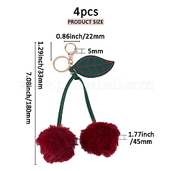 Décorations suspendues souples en fibre de cuir imitation cerise&nbsp;AJEW-WH0314-761