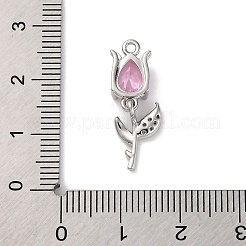Pendentifs tulipes en laiton micro pavé de zircones cubiques avec placage ionique (IP)&nbsp;KK-U042-02P-02