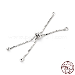 925 Boxkette aus Sterlingsilber mit Stoppperlen und Ösen&nbsp;STER-Z001-110S