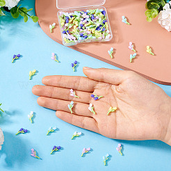 100 Stück 5 Farben leuchtende & zweifarbige Resin Decoden Cabochons&nbsp;RESI-TA0003-90