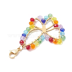 Decorazioni pendenti in vetro in acciaio inossidabile&nbsp;HJEW-JM01818-02
