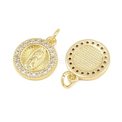 Pendentifs religieux en laiton sertis de micro-pavés de zircone cubique transparente&nbsp;CU-CBA9482-01G-01