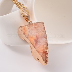 Drusy naturale collane ciondolo agata triangolo&nbsp;NJEW-JN01521