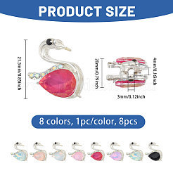 8 Stück 8 Farben Legierung Micro Pave Zirkonia Perlen&nbsp;ALRI-CA0001-15