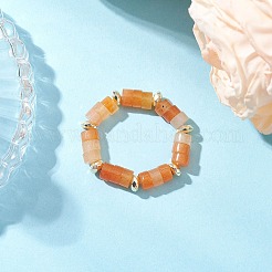 Synthetische Hämatitperlen und natürlicher roter Aventurin/ roter Jaspis/ grüner Aventurin/ Tigerauge/ Türkis/ Lapislazuli/ Lepidolith Fingerringe für Frauen&nbsp;RJEW-JR00873