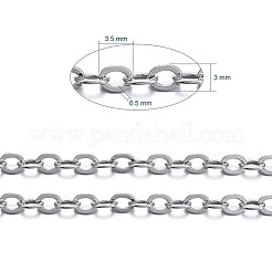 Flache ovale Kabelketten aus Messing&nbsp;CHC025Y-NFK