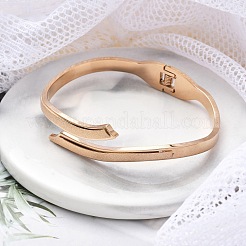 Braccialetti con cerniera in acciaio inossidabile 304 placcato ionico (ip) per donna&nbsp;BJEW-A011-22RG
