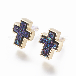 Clous d'oreilles en laiton&nbsp;EJEW-J098-H