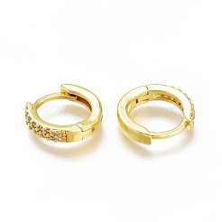 Boucles d'oreilles huggie huggie en laiton micro pave clair&nbsp;ZIRC-H102-07G