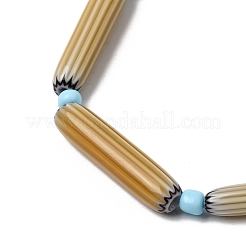 Perline a spina di pesce realizzate a mano con la tecnica del lampwork&nbsp;LS-LAMP-Z019-01-05