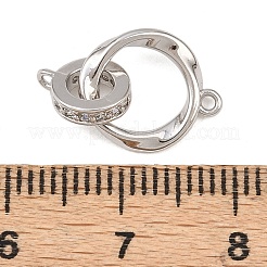 Anello intrecciato in ottone micro pavé di zirconi cubici trasparenti&nbsp;KK-G544-45P