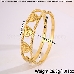 Brazaletes articulados con forma de corazón y ondas caladas de acero inoxidable 304 para mujer.&nbsp;WG6F9C2-01
