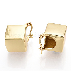 Orecchini a cerchio spessi rombo in ottone per le donne&nbsp;EJEW-F303-05G