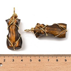 Natürlichen Tigerauge Anhänger&nbsp;G-K338-30G-06