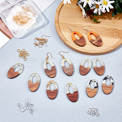 DIY 6 Paar ovale Ohrringe aus Harz und Walnussholz&nbsp;DIY-FH0001-89