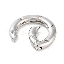 Messing Micro Pave klare Zirkonia Feder Tor Ringe&nbsp;KK-M293-54P