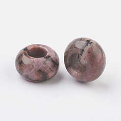 Abalorios europeos rhodonite naturales&nbsp;G-G740-14x8mm-01